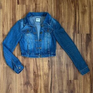 Blue Denim Cropped Jacket